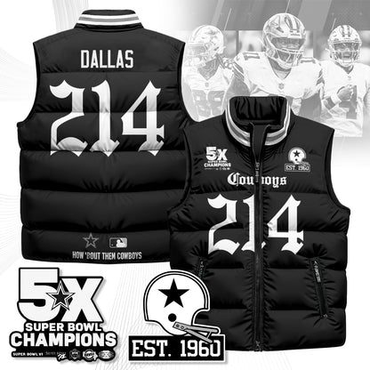 DAL Gothic 5-Time Champions Unisex Puffer Vest