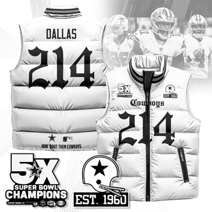 DAL Gothic 5-Time Champions Unisex Puffer Vest