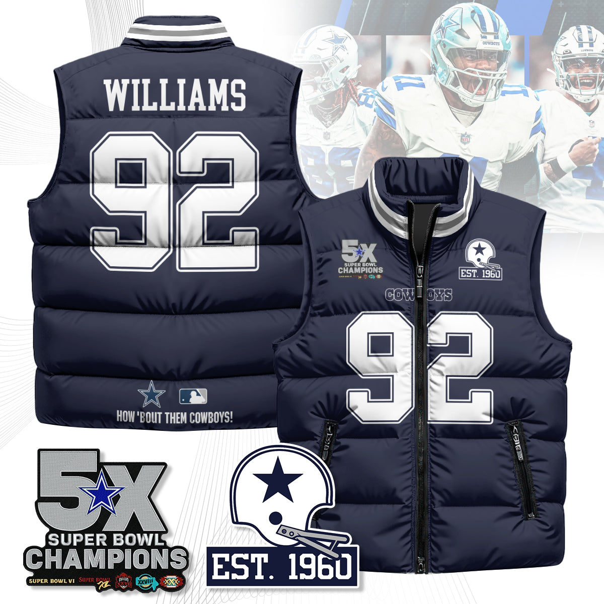 DAL 5-Time Champions Unisex Puffer Vest