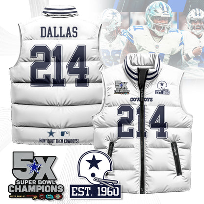 DAL 5-Time Champions Unisex Puffer Vest
