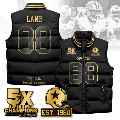 DAL 5-Time Champions Gold Unisex Puffer Vest