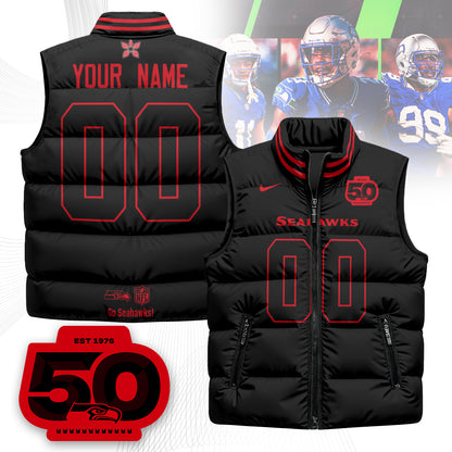 Seattle Seahawks 'Stranger Things Edition' Unisex Puffer Vest