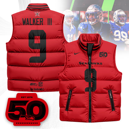 Seattle Seahawks 'Stranger Things Edition' Unisex Puffer Vest
