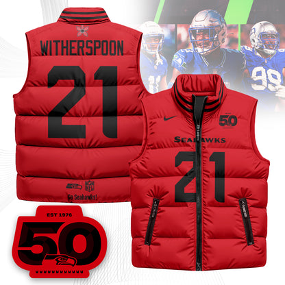 Seattle Seahawks 'Stranger Things Edition' Unisex Puffer Vest