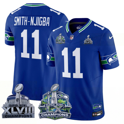 SEA 2x S.Bowl Champions Patch Vapor Limited Jersey - All Stitched