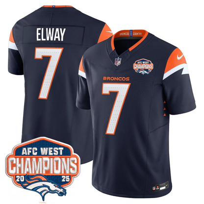 DEN AFC West Champions Patch Vapor Limited Jersey V2 - All Stitched