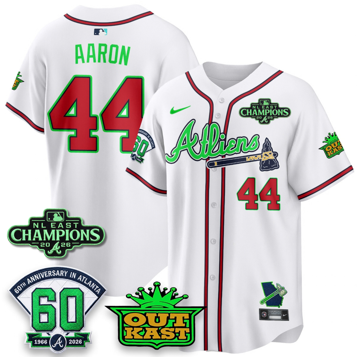 ATL 2026 NL East Champs Atliens Cool Base Galaxy Version Jersey - Stitched