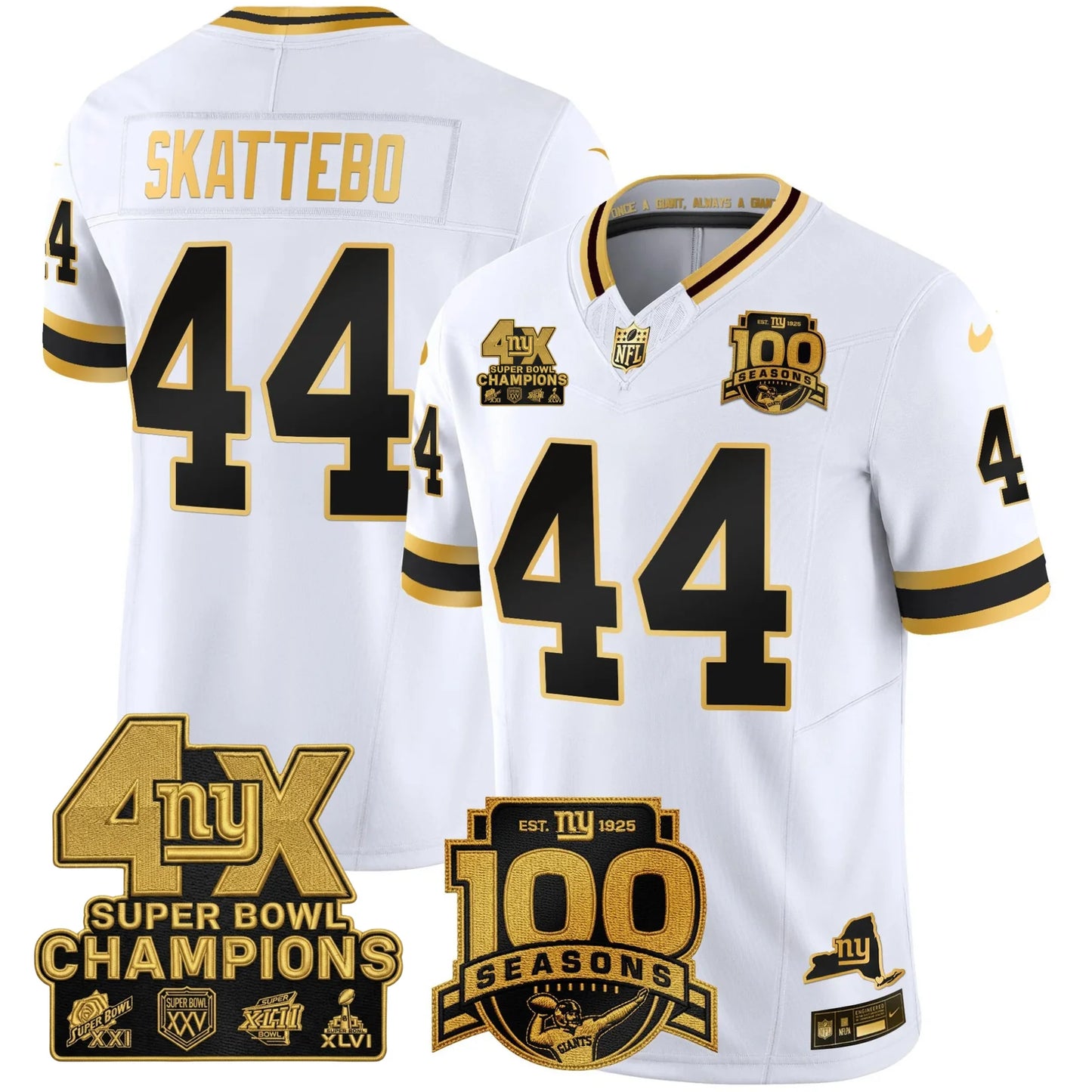 NYG 4X Champions & 100th Season Patch Limited Edition - Stitched (2)