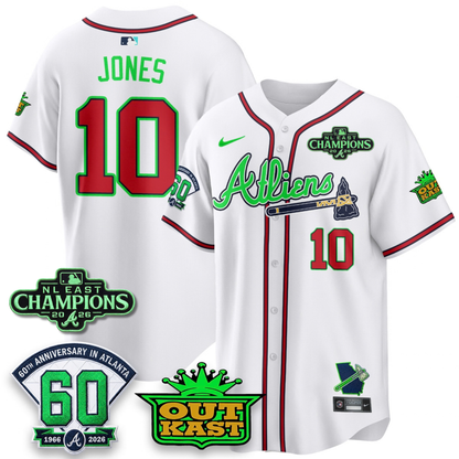 ATL 2026 NL East Champs Atliens Cool Base Galaxy Version Jersey - Stitched