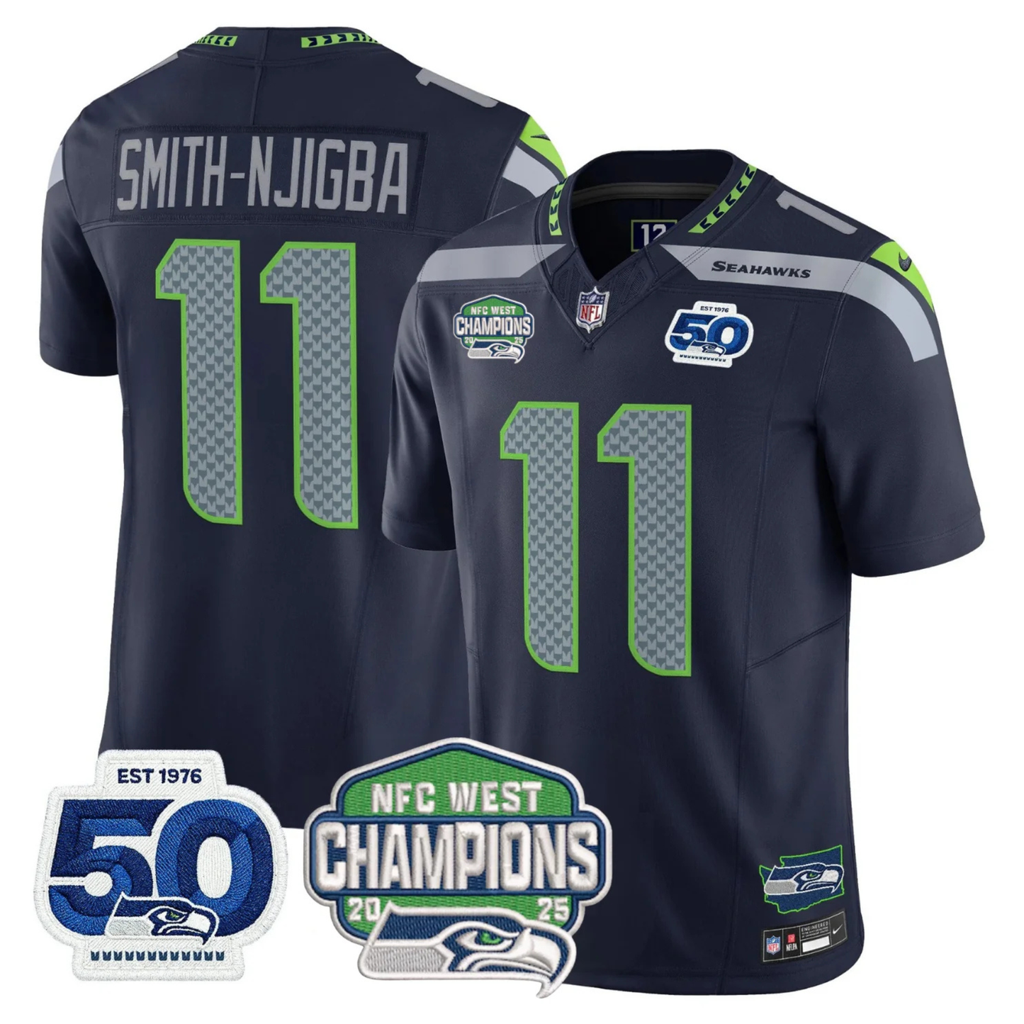 Women's SEA 50th & NFC West Champions Patch Vapor Limited Jersey - All Stitched