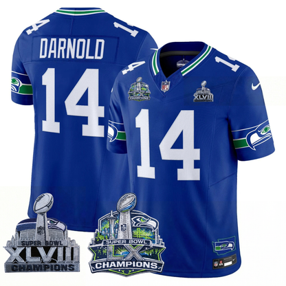 SEA 2x S.Bowl Champions Patch Vapor Limited Jersey - All Stitched
