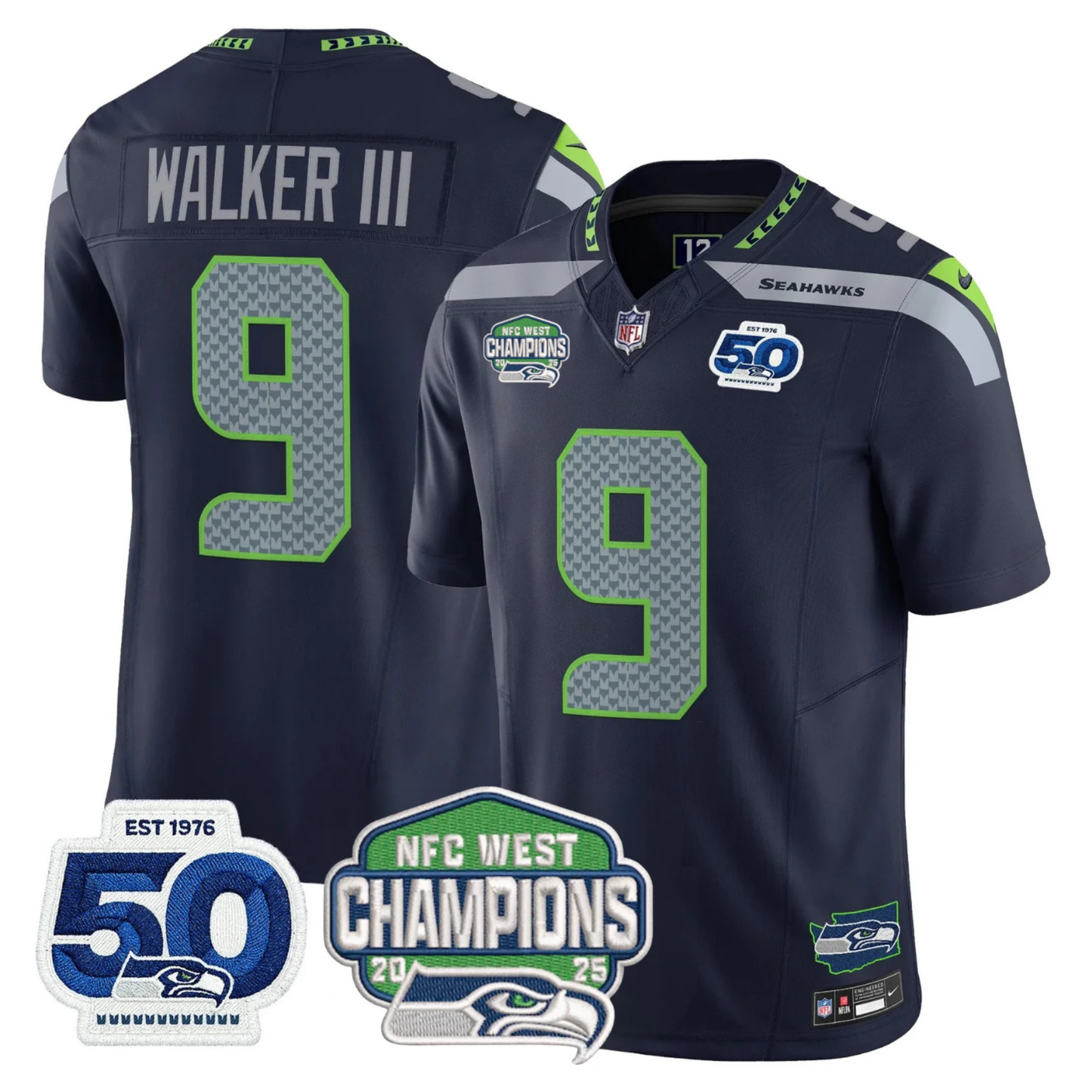 Women's SEA 50th & NFC West Champions Patch Vapor Limited Jersey - All Stitched