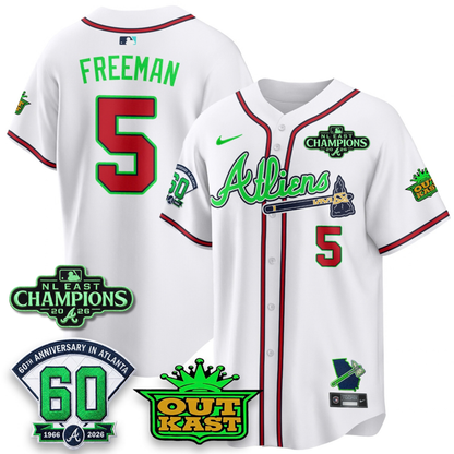 ATL 2026 NL East Champs Atliens Cool Base Galaxy Version Jersey - Stitched