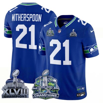 SEA 2x S.Bowl Champions Patch Vapor Limited Jersey - All Stitched