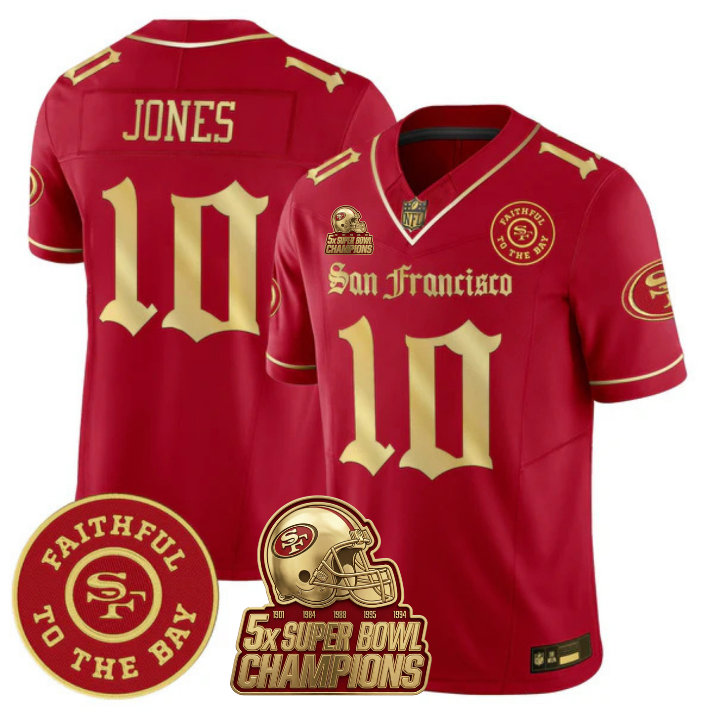 SF 5-Time Champions 'Gothic Edition' Vapor Limited Jersey - All Stitched