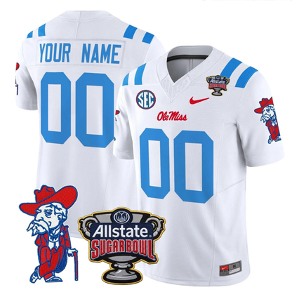 Ole Miss Rebels 2025 Sugar Bowl Patch Vapor Limited Jersey - All Stitched