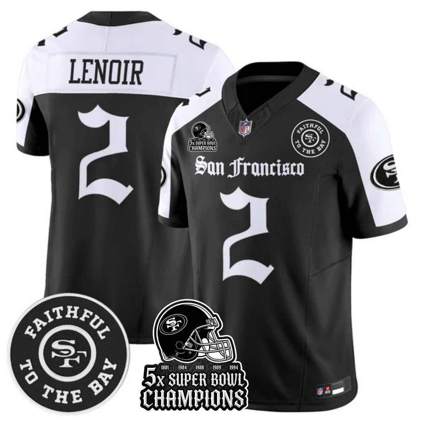 SF 5-Time Champions 'Gothic Edition' Vapor Limited Jersey - All Stitched
