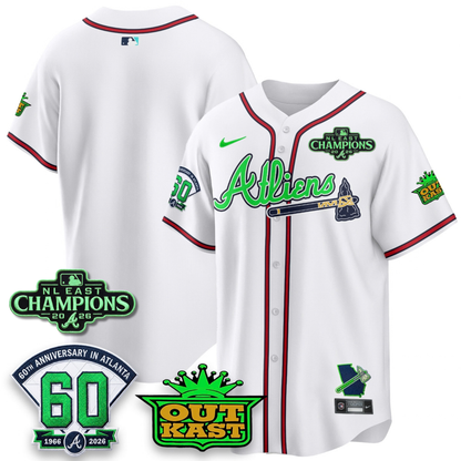 ATL 2026 NL East Champs Atliens Cool Base Galaxy Version Jersey - Stitched