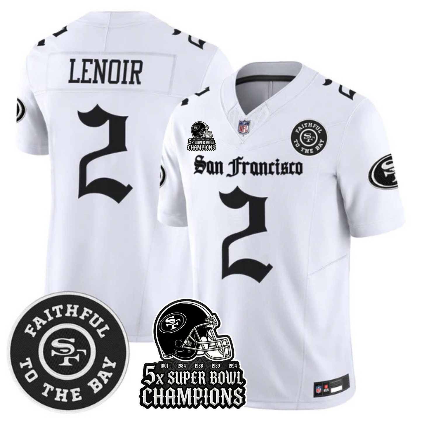 SF 5-Time Champions 'Gothic Edition' Vapor Limited Jersey - All Stitched