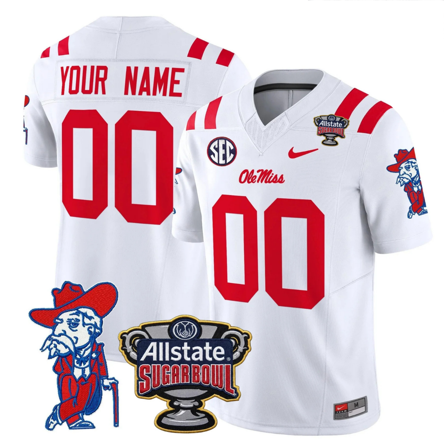 Ole Miss Rebels 2025 Sugar Bowl Patch Vapor Limited Jersey - All Stitched