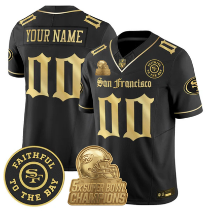 SF 5-Time Champions 'Gothic Edition' Vapor Limited Custom Jersey - All Stitched