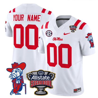 Ole Miss Rebels 2025 Sugar Bowl Patch Vapor Limited Custom Jersey - All Stitched