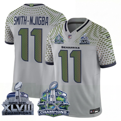 SEA 2x S.Bowl Champions Patch Vapor Limited Jersey - All Stitched