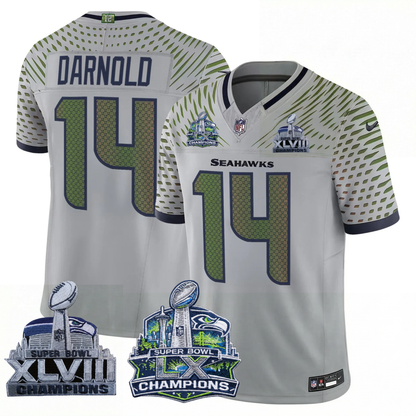 SEA 2x S.Bowl Champions Patch Vapor Limited Jersey - All Stitched
