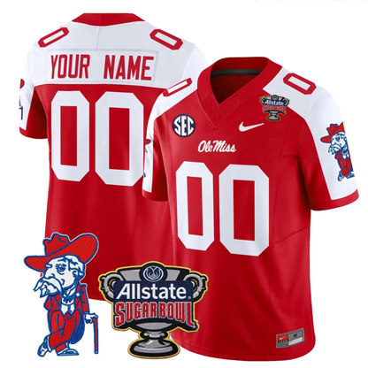 Ole Miss Rebels 2025 Sugar Bowl Patch Vapor Limited Jersey - All Stitched