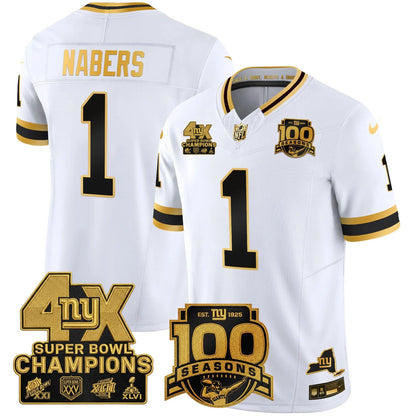 NYG 4X Champions & 100th Season Patch Limited Edition - Stitched (2)
