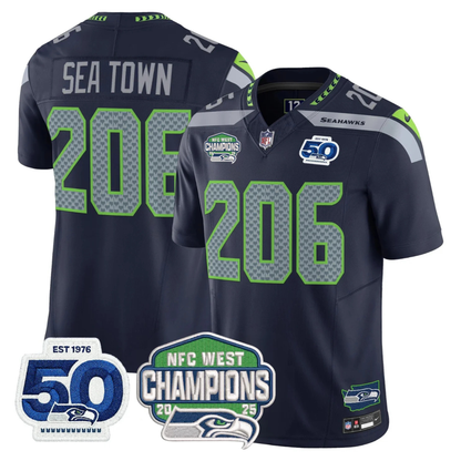 Women's SEA 50th & NFC West Champions Patch Vapor Limited Jersey - All Stitched