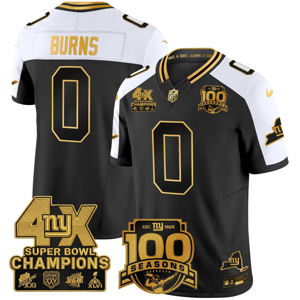 NYG 4X Champions & 100th Season Patch Limited Edition - Stitched (2)