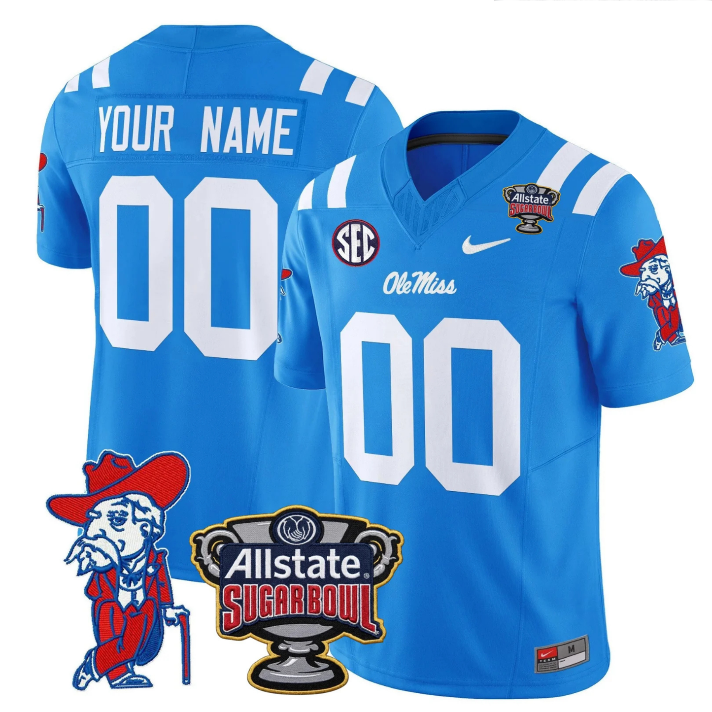 Ole Miss Rebels 2025 Sugar Bowl Patch Vapor Limited Jersey - All Stitched