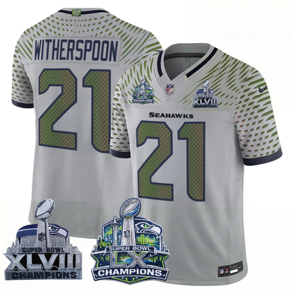 SEA 2x S.Bowl Champions Patch Vapor Limited Jersey - All Stitched