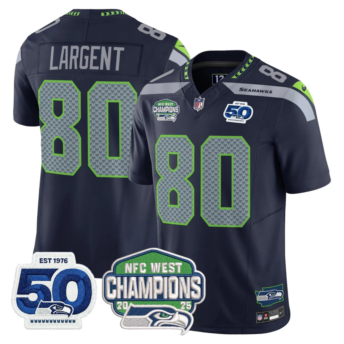 Women's SEA 50th & NFC West Champions Patch Vapor Limited Jersey - All Stitched