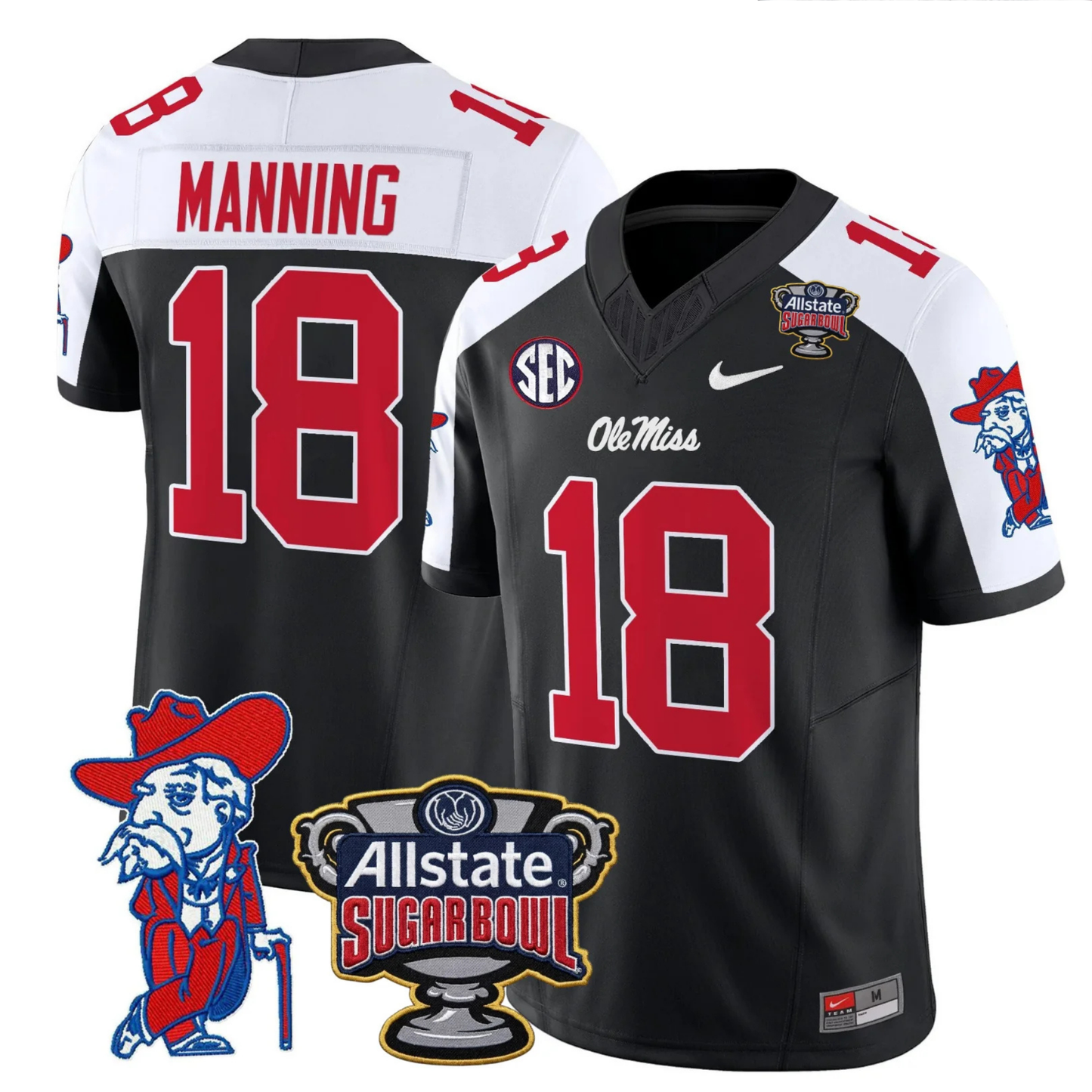 Ole Miss Rebels 2025 Sugar Bowl Patch Vapor Limited Jersey - All Stitched