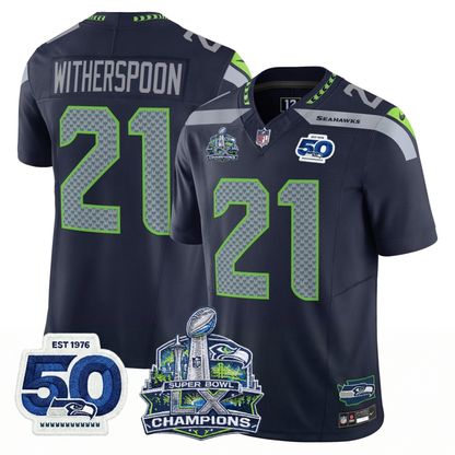 SEA S.Bowl LX Champions Patch Vapor Limited Jersey - All Stitched