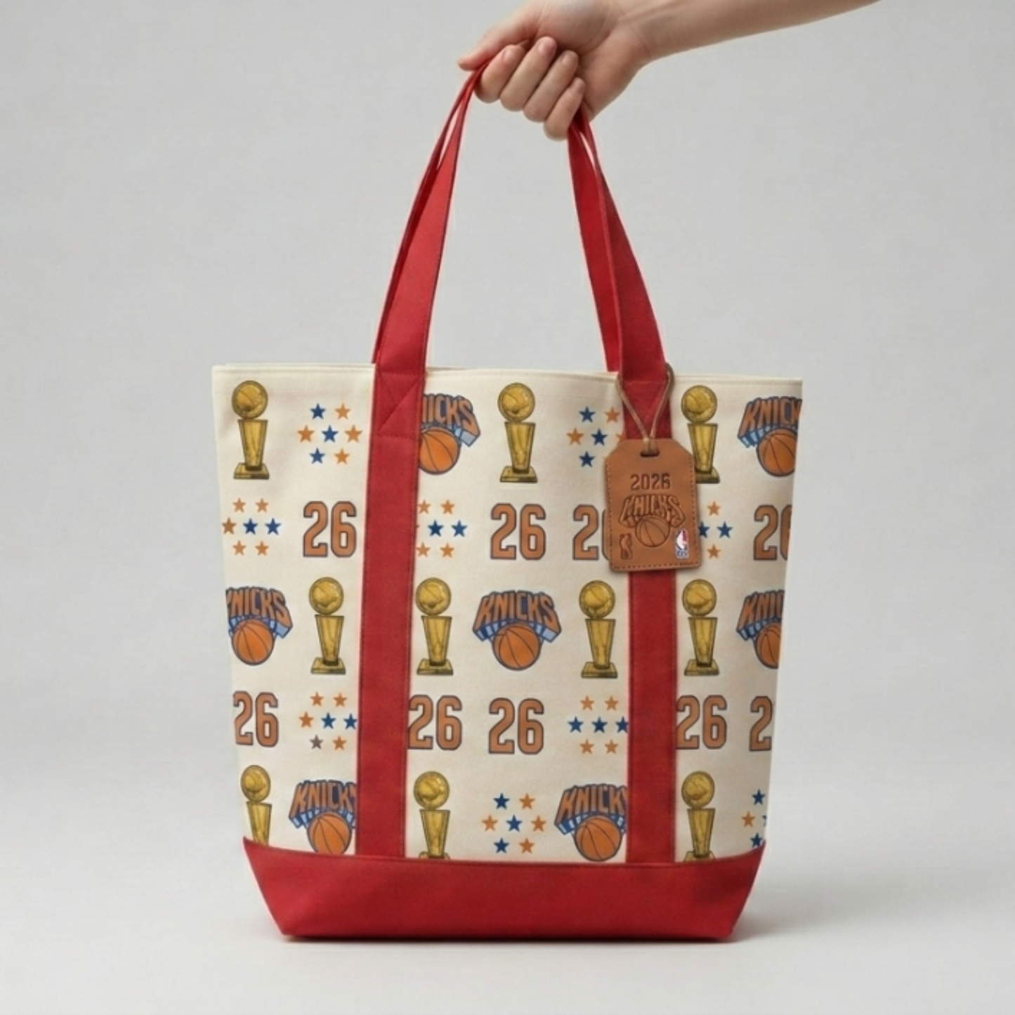 NYK 2026 Basketball Champions Printed Canvas Tote Bag V3