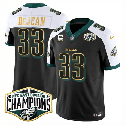 Eagles 2025 NFC East Division Champions Gold Trim Vapor Limited Jersey - All Stitched