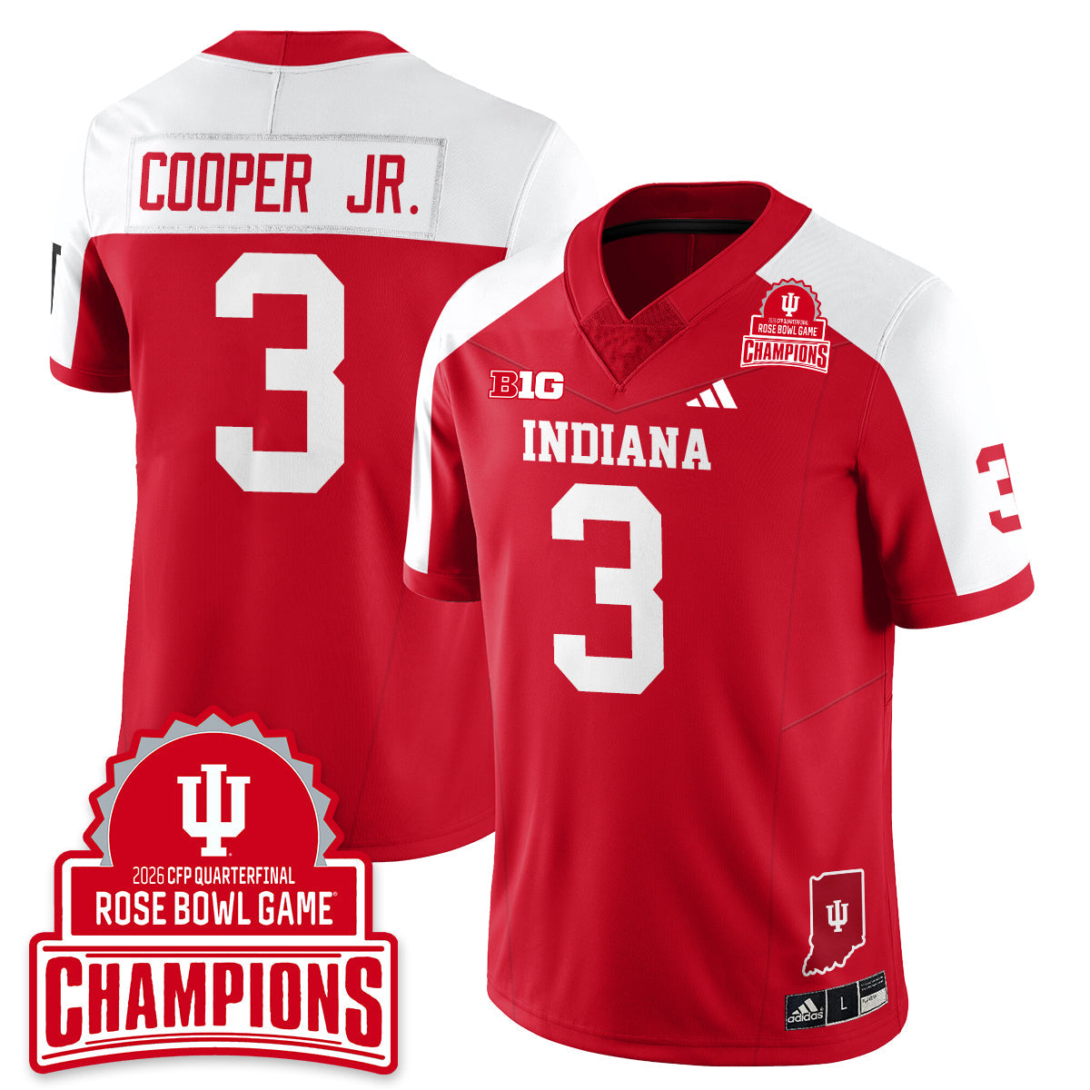 Indiana Hoosiers Vapor Limited Football Jersey V2 - Rose Bowl Champions - All Stitched