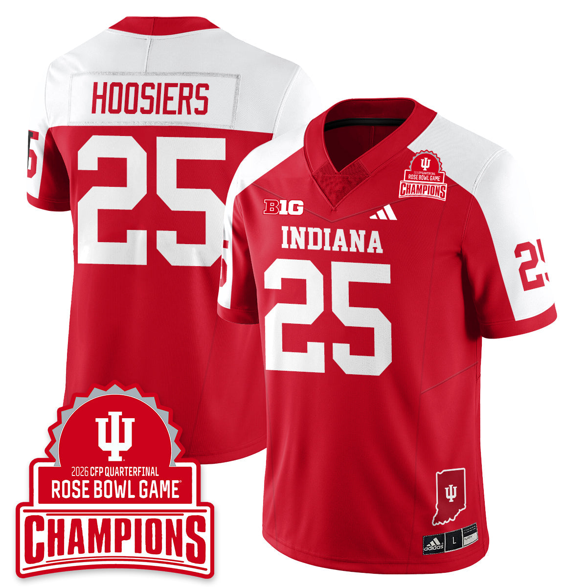Indiana Hoosiers Vapor Limited Football Jersey V2 - Rose Bowl Champions - All Stitched