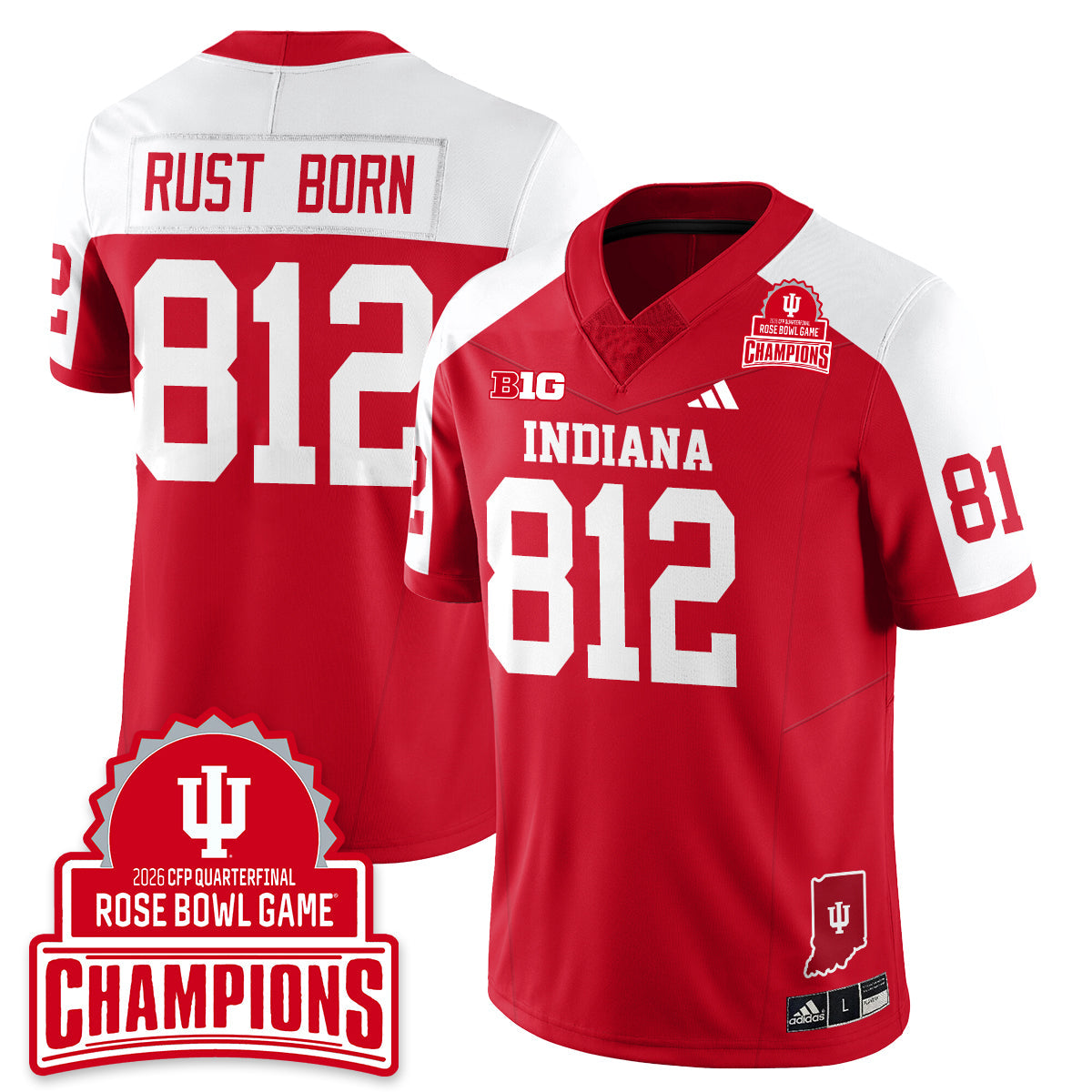 Indiana Hoosiers Vapor Limited Football Jersey V2 - Rose Bowl Champions - All Stitched