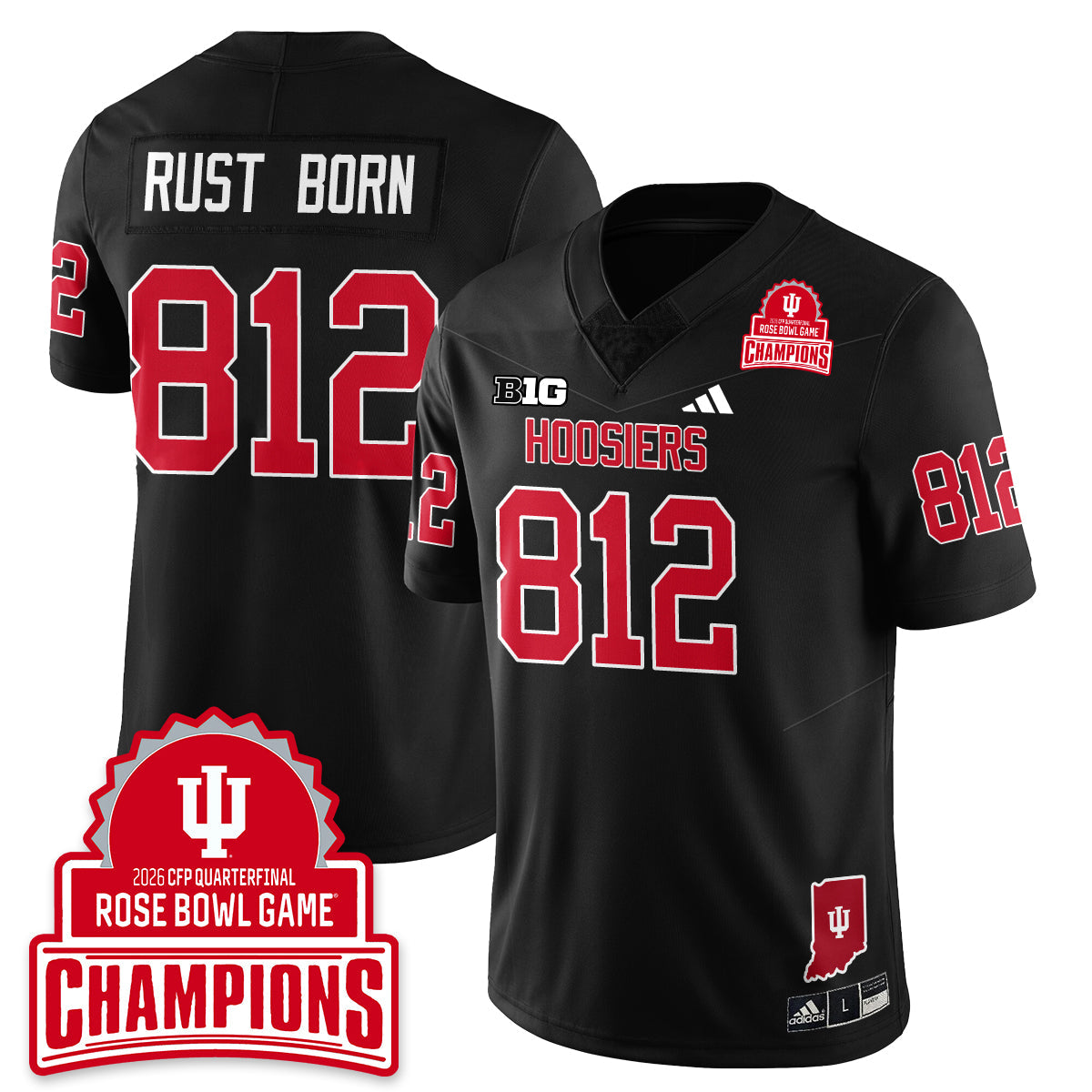 Indiana Hoosiers Vapor Limited Football Jersey V2 - Rose Bowl Champions - All Stitched