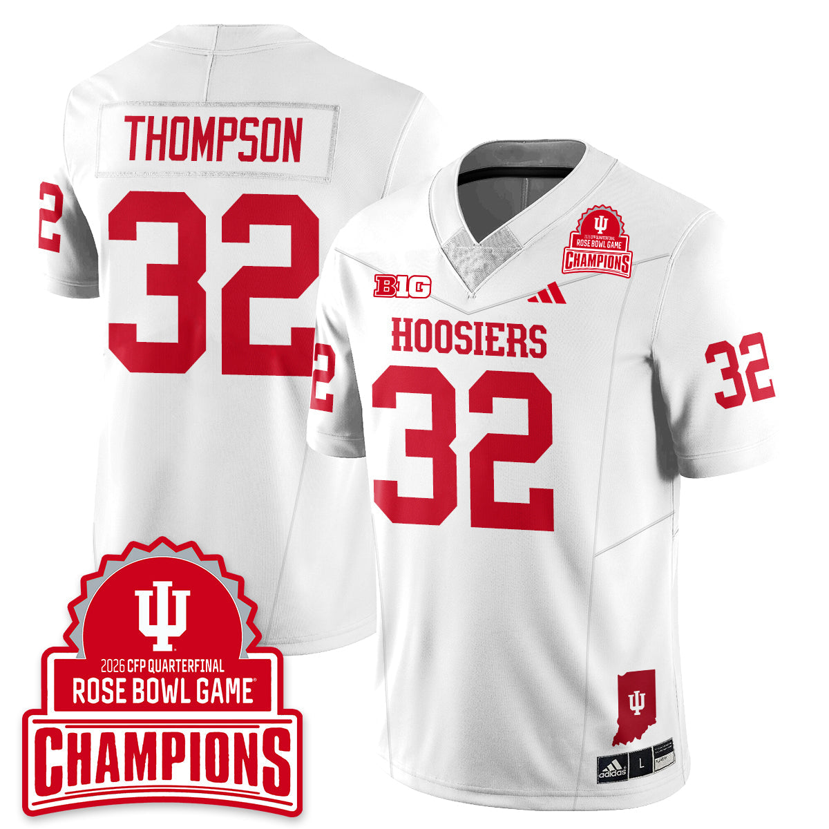 Indiana Hoosiers Vapor Limited Football Jersey V2 - Rose Bowl Champions - All Stitched