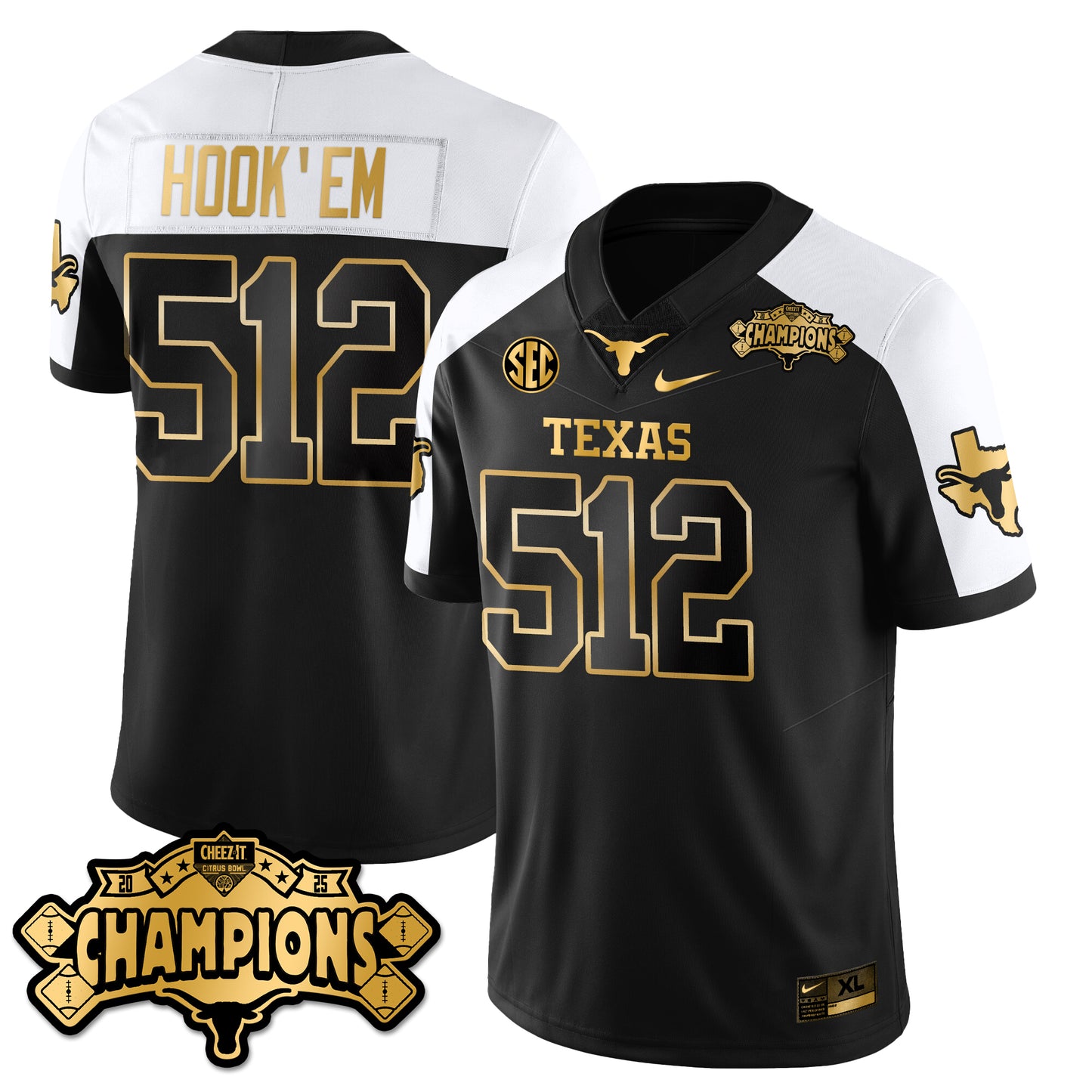 TEX Football Vapor Limited Gold Jersey - Citrus Bowl Champions - All Stitched