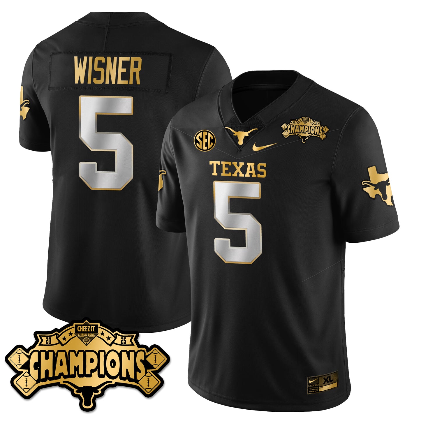 TEX Football Vapor Limited Gold Jersey - Citrus Bowl Champions - All Stitched