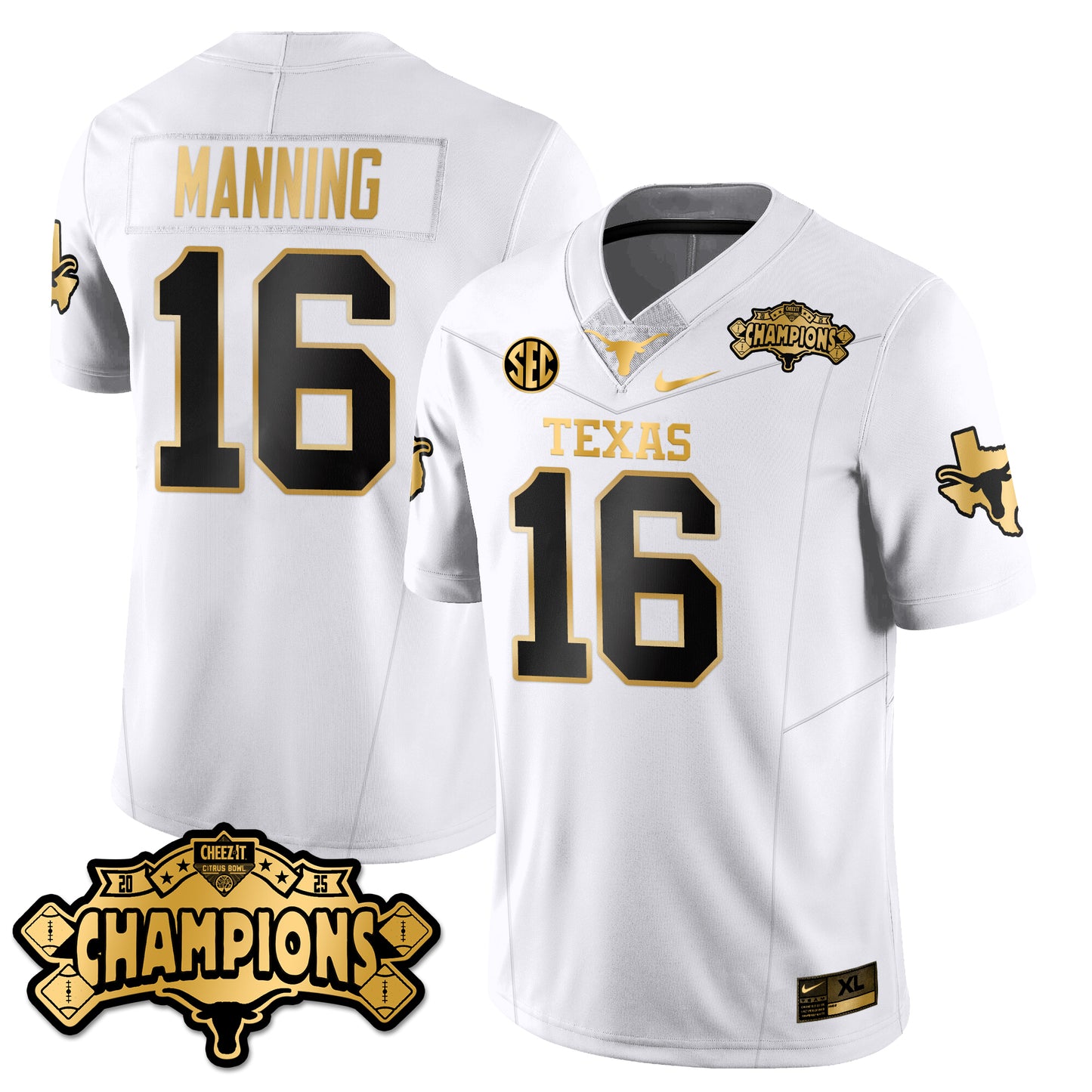 TEX Football Vapor Limited Gold Jersey - Citrus Bowl Champions - All Stitched