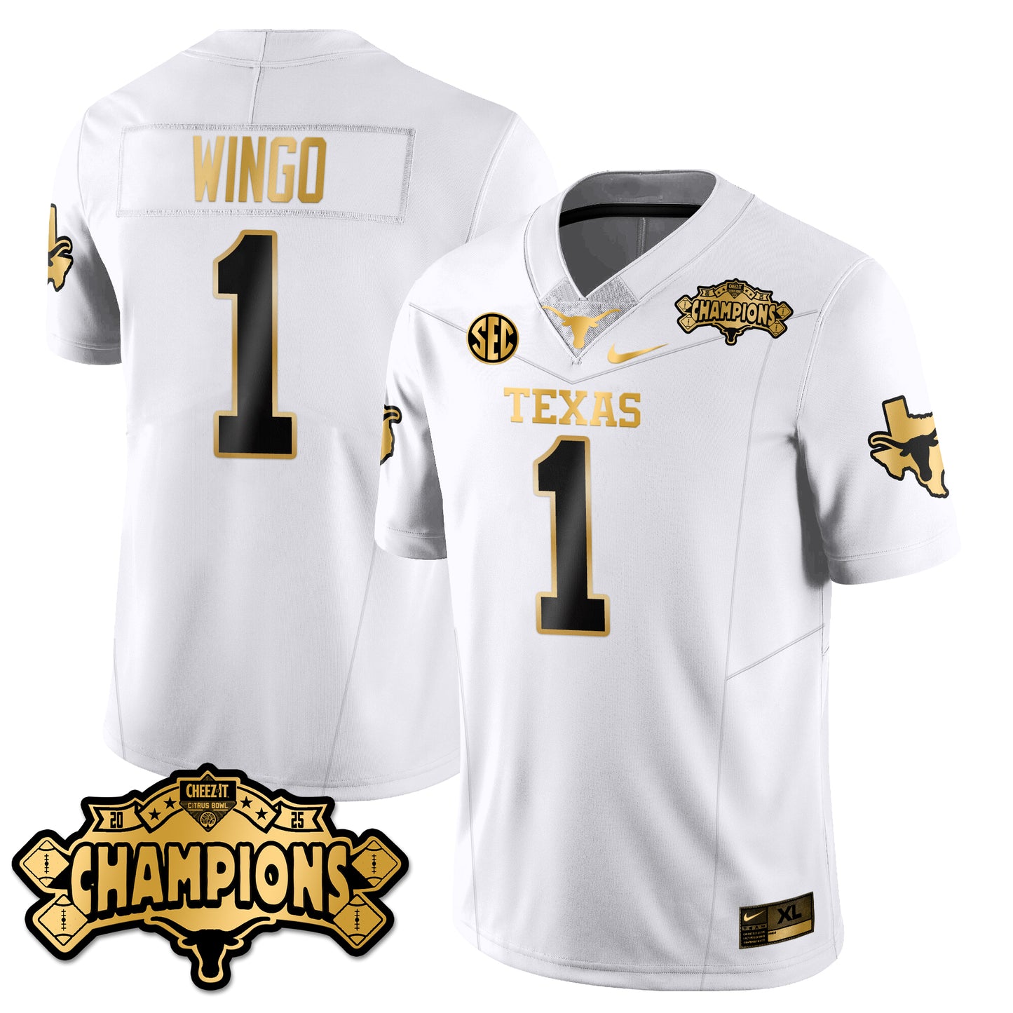 TEX Football Vapor Limited Gold Jersey - Citrus Bowl Champions - All Stitched