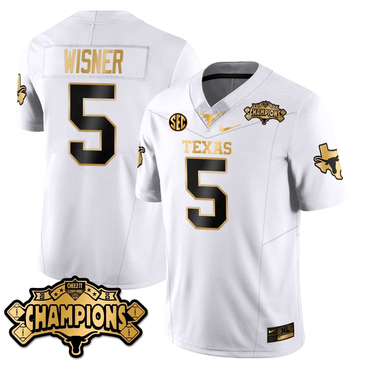 TEX Football Vapor Limited Gold Jersey - Citrus Bowl Champions - All Stitched