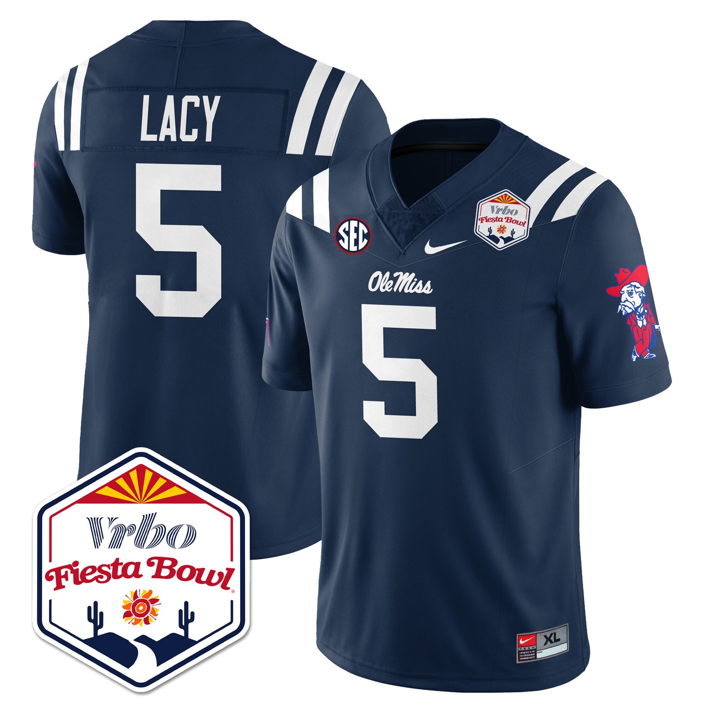 Ole Miss Football Vapor Limited Jersey - Vrbo Fiesta Bowl - All Stitched